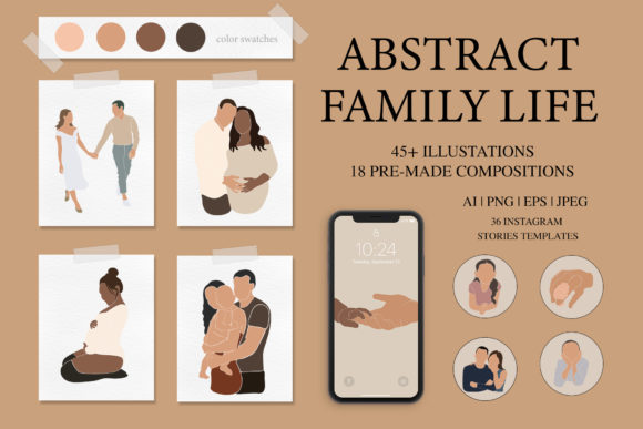 Abstract Family Life: A Versatile Design Resource for Modern Creators