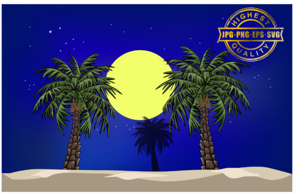 Full Moon Night in the Desert: A Versatile Design Asset for Creative Projects