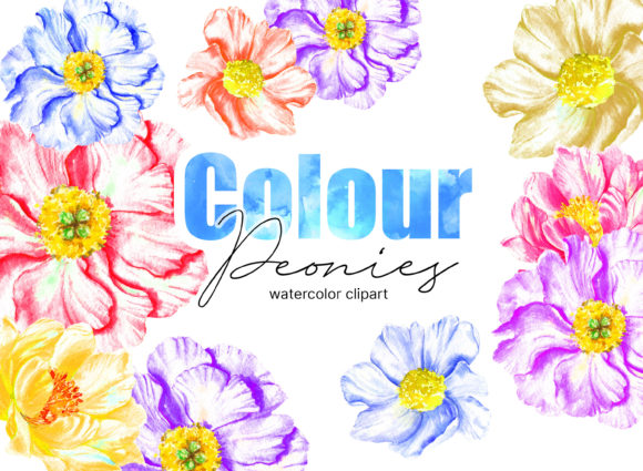 Integrating Color Peonies Watercolor Clipart into Professional Design Workflows