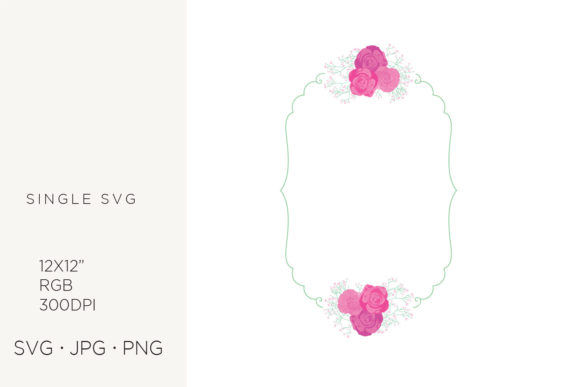Rose Wreath & Floral Frame SVG Art