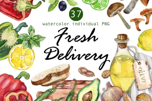 Strategic Branding with Watercolor Clipart Veggies and Herbs