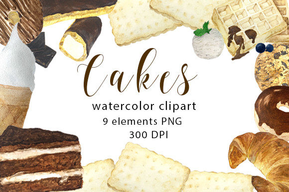 Strategic Design Assets: Leveraging Watercolor Cakes Clipart for Brand Cohesion