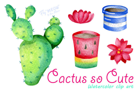 Watercolor Cactus Cute Clip Art Guide