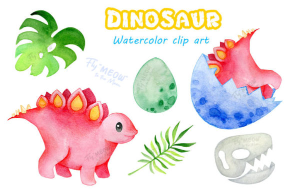 Watercolor Dinosaur Clip Art: Elevating Modern Creative Projects with Hand-Painted Charm