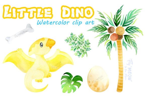 Watercolor Little Dino Clip Art Guide