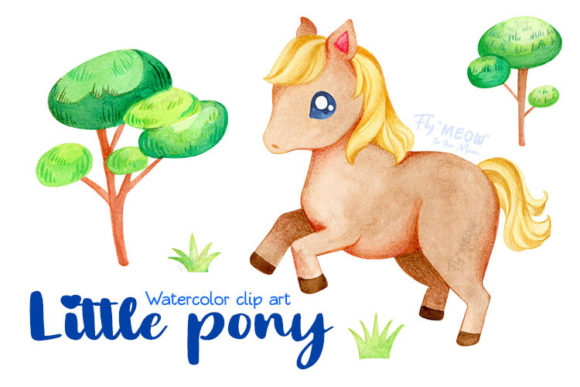 Watercolor Little Pony Clip Art: Elevating Digital Design with Hand-Painted Charm