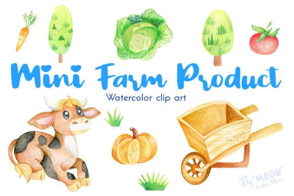 Watercolor Mini Farm Clip Art Guide